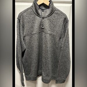 EDDIE BAUER Men's Radiator Fleece 1/4 Snap Mock Pullover Heather Gray 2XL